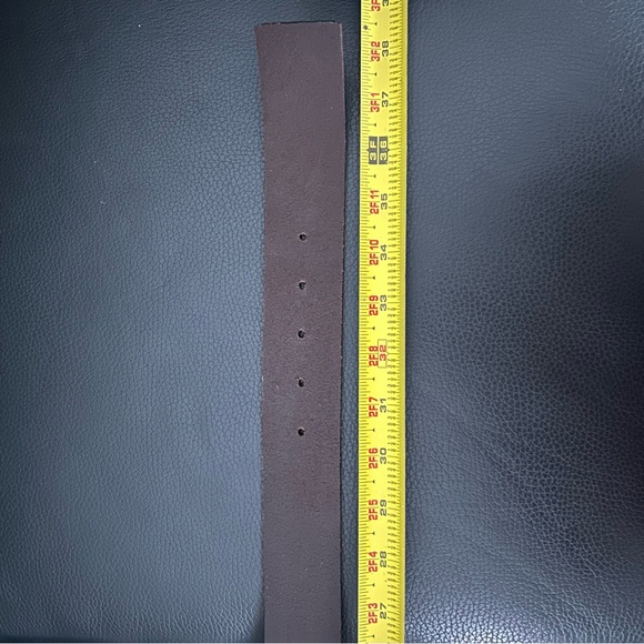 NWOT Genuine Leather Brown Belt Large Rhinestone Buckle Made in Italy Size 36 - Picture 4 of 5